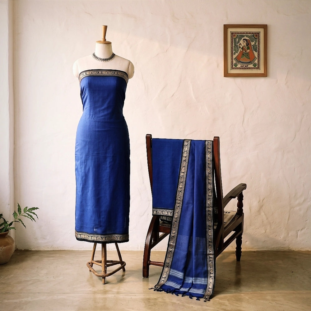 south cotton dress material Dharwad - Unstitched Suits with Dupatta Color:Black Polka Print what's new Inspire Chic Women's A-Line Fabric