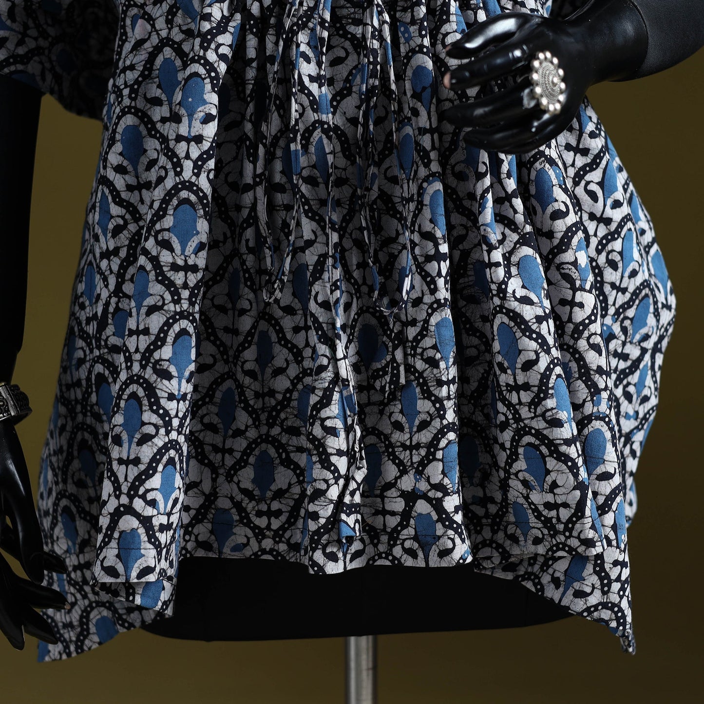 Hand batik cotton short kaftan 21 - handcrafted