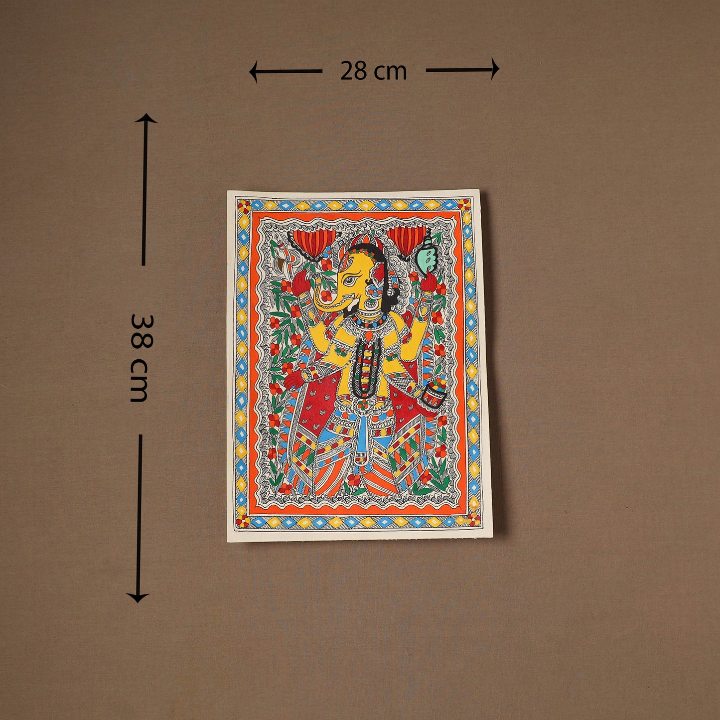 Handpainted Madhubani Painting by Santosh Paswan (15 x 11 in) 05