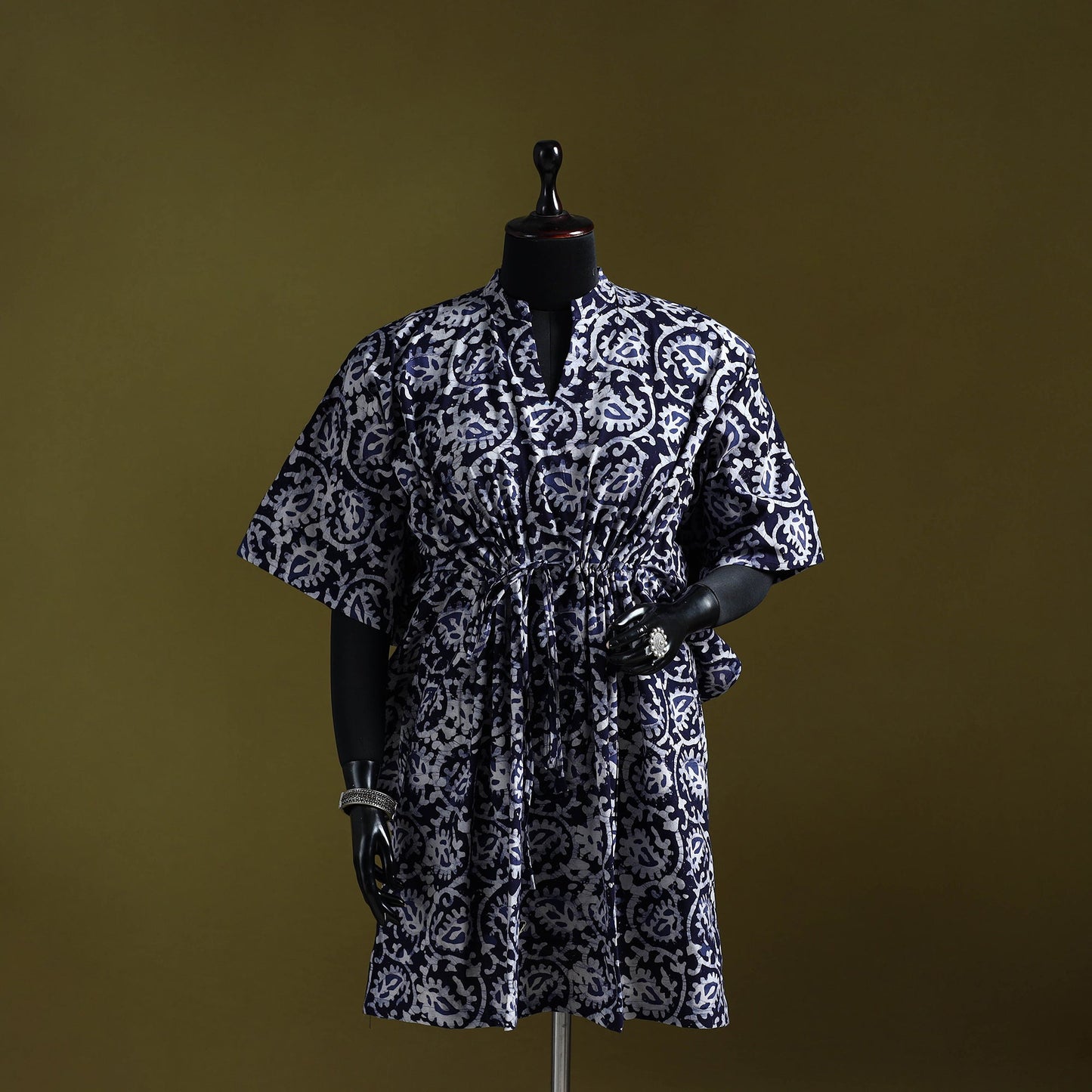 Hand batik cotton medium kaftan 26 - handcrafted