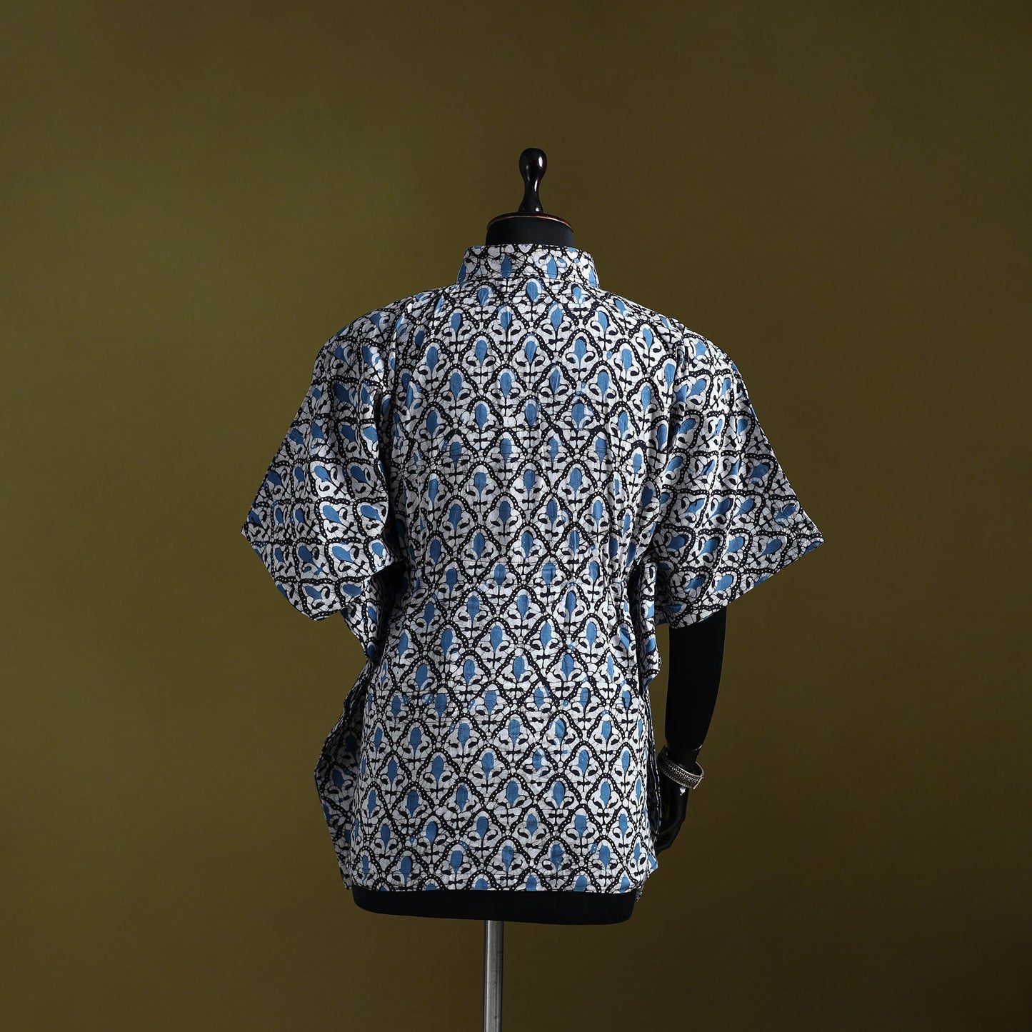 Hand batik cotton short kaftan 21 - handcrafted