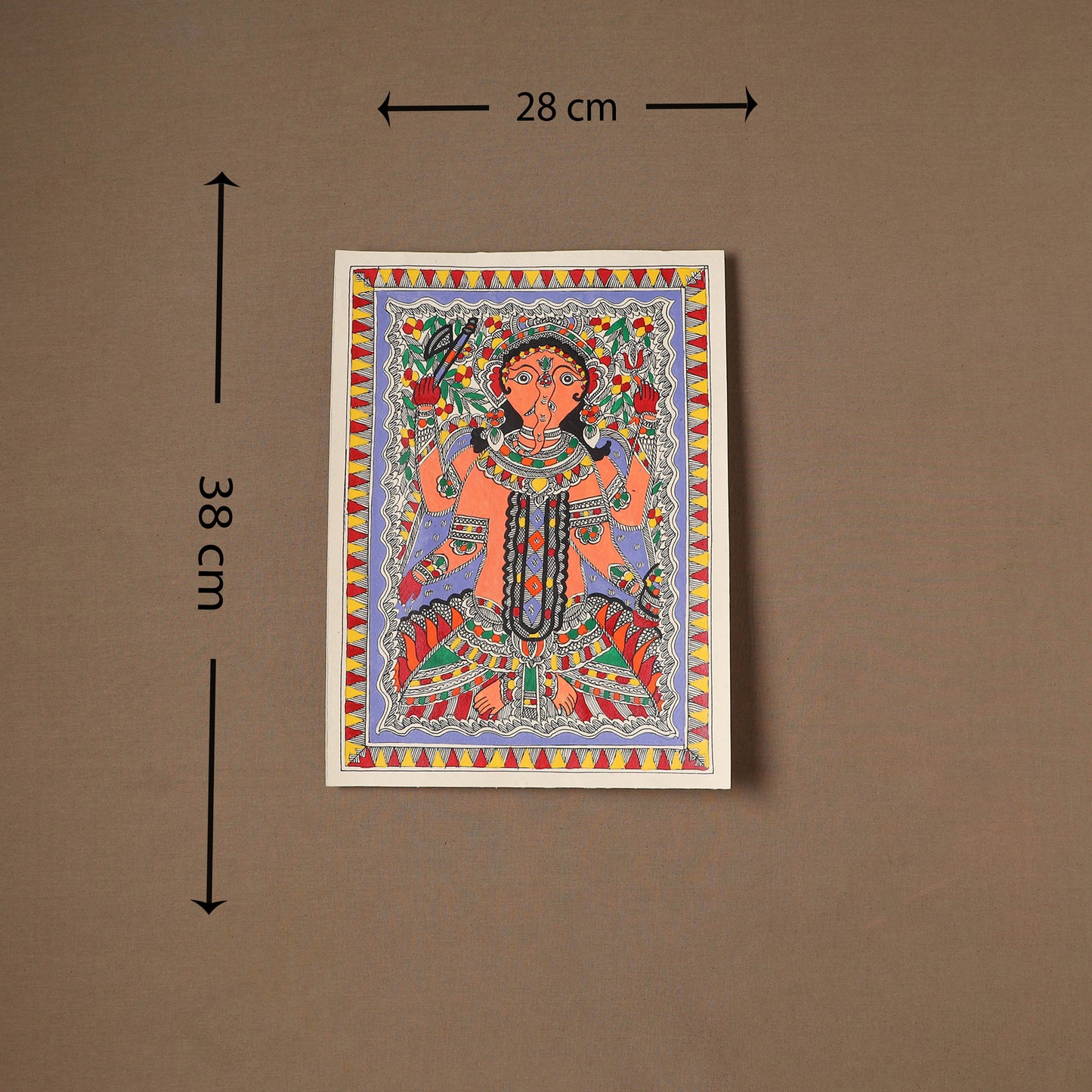 Handpainted Madhubani Painting by Santosh Paswan (15 x 11 in) 07