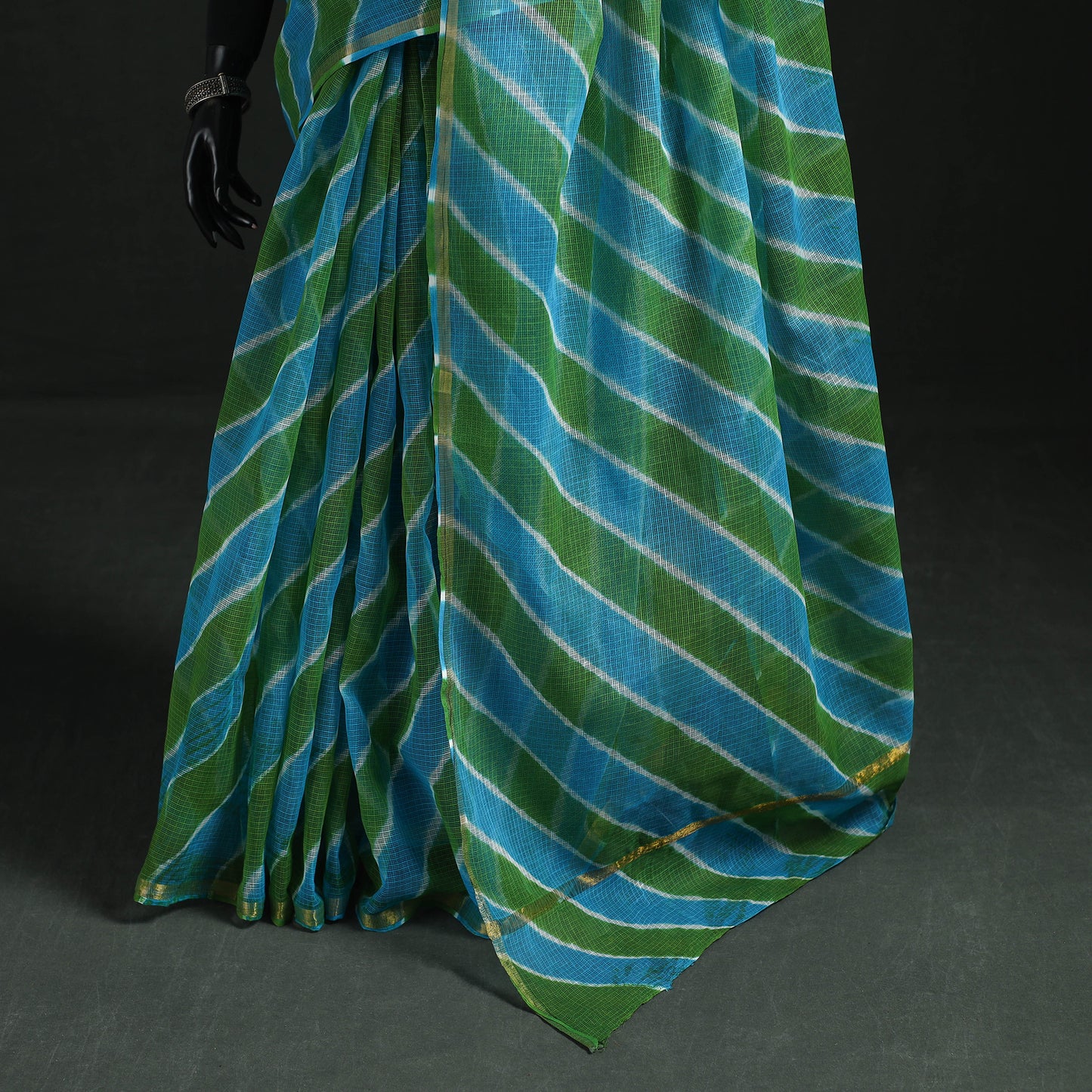 Tie-Dye Kota Doria Cotton Leheriya Saree 08