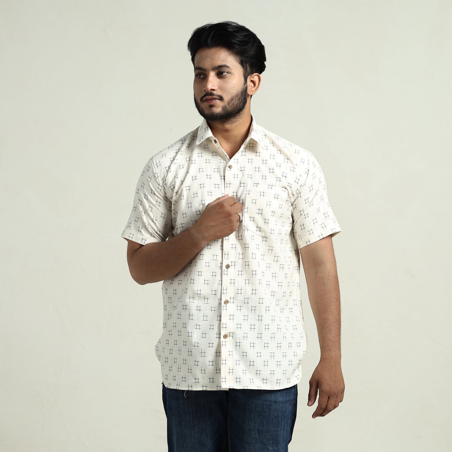 pochampally ikat cotton shirt