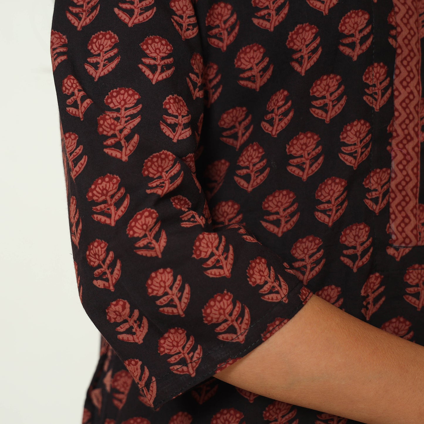 Multicolor - Bagh Block Printed Cotton Kurta with Palazzo & Dupatta Set 09