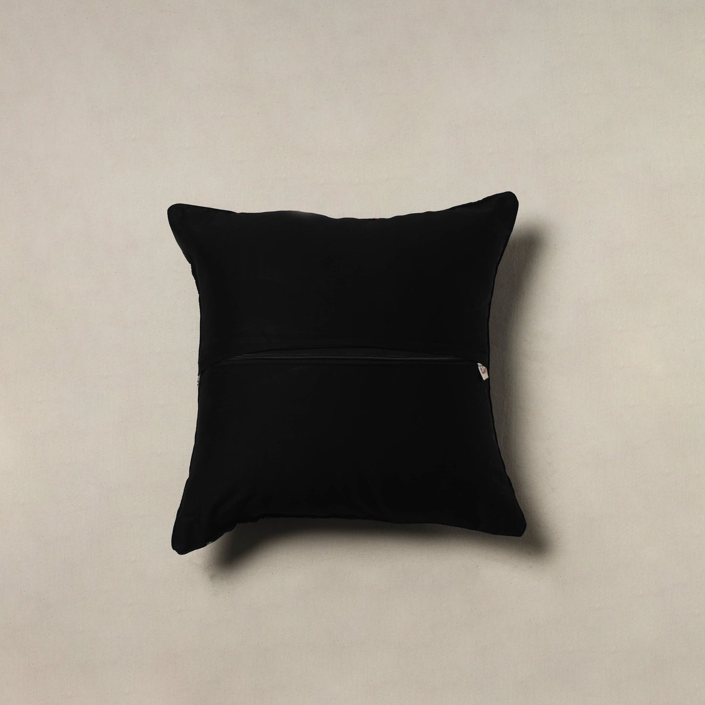Polka Dot Zari Buti Plain Cushion Cover (16 x 16 in) 14