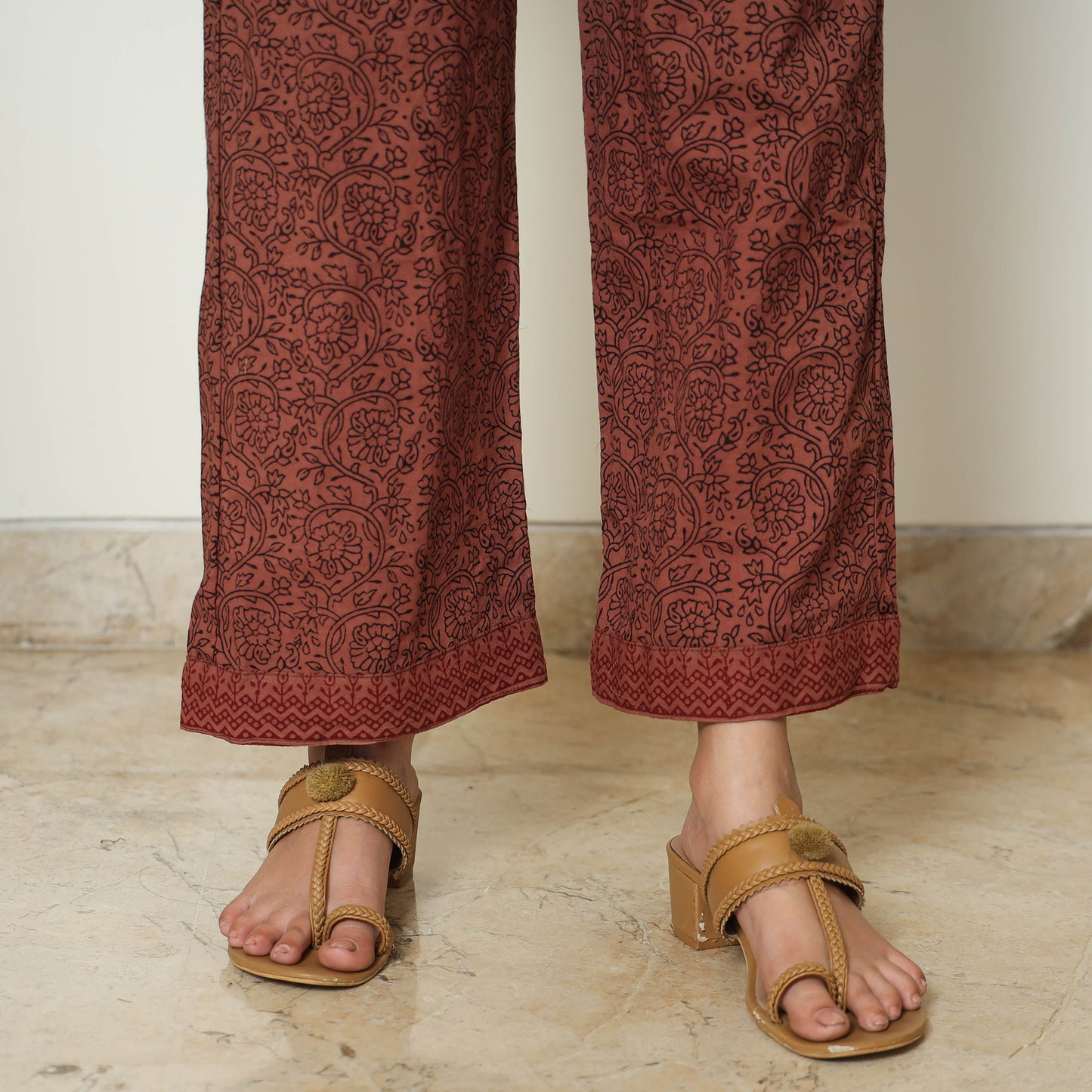 Multicolor - Bagh Block Printed Cotton Kurta with Palazzo & Dupatta Set 09