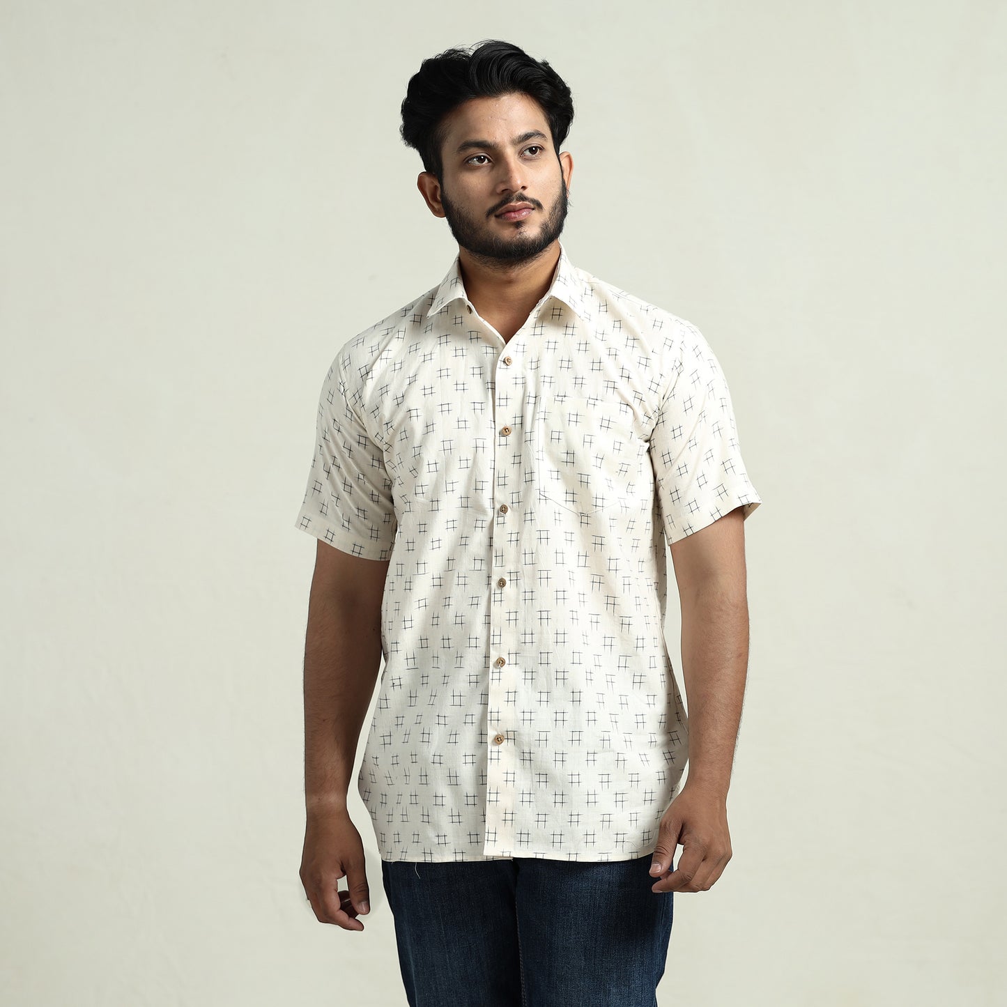 pochampally ikat cotton shirt