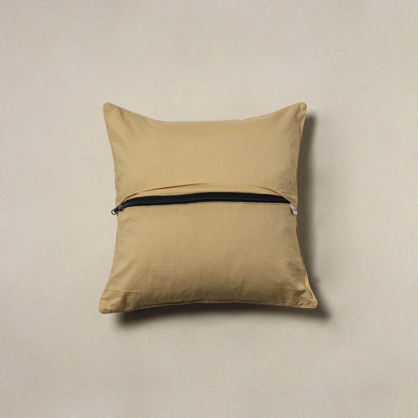 Polka Dot Zari Buti Plain Cushion Cover (16 x 16 in) 15