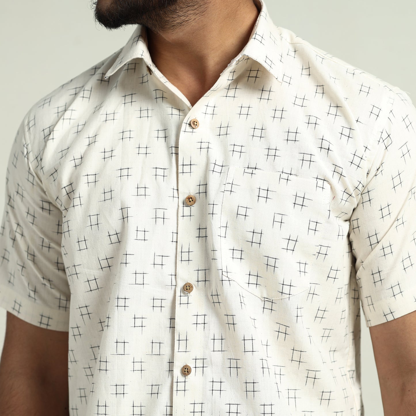 pochampally ikat cotton shirt