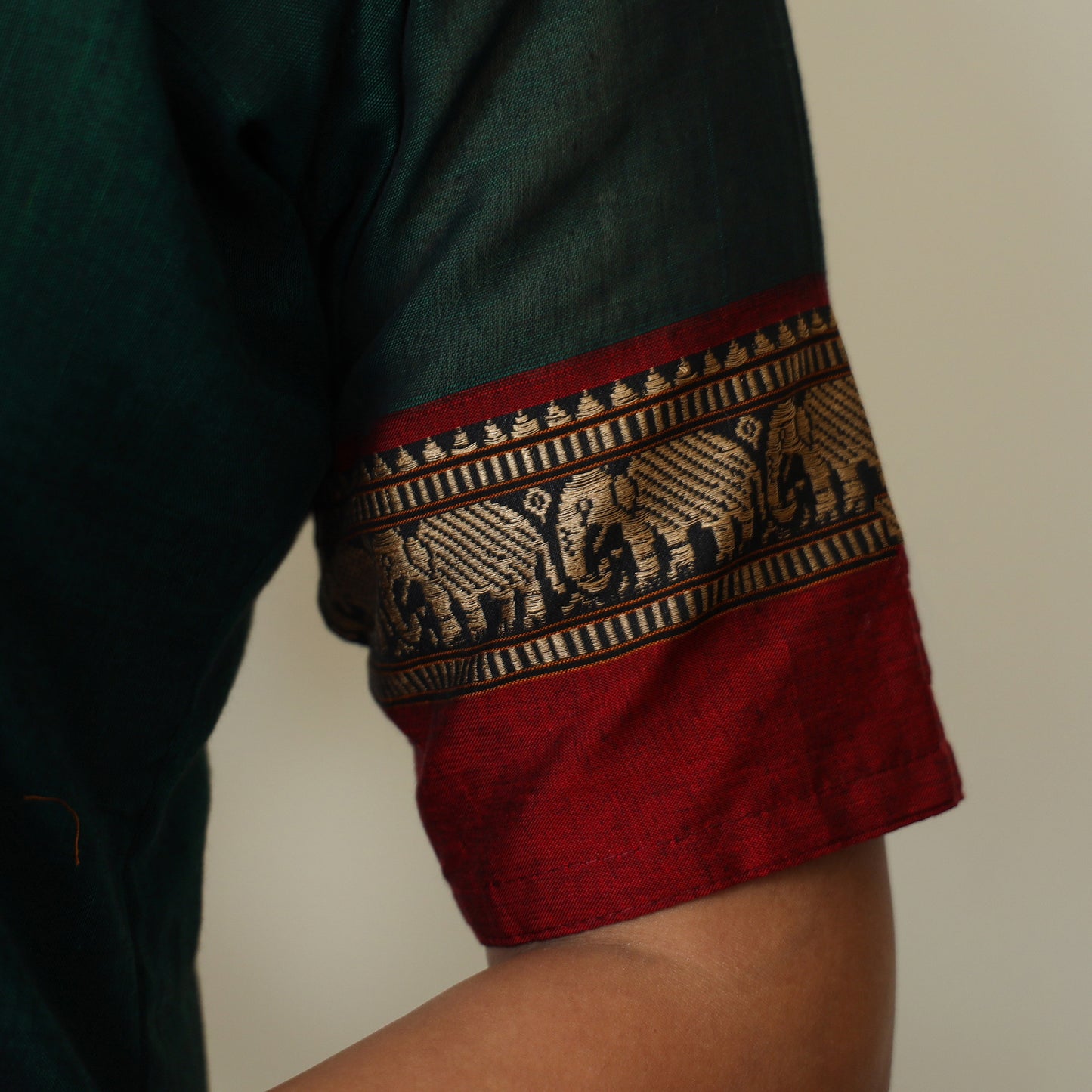 Green - Dharwad Cotton Kurta with Palazzo & Dupatta Set 14