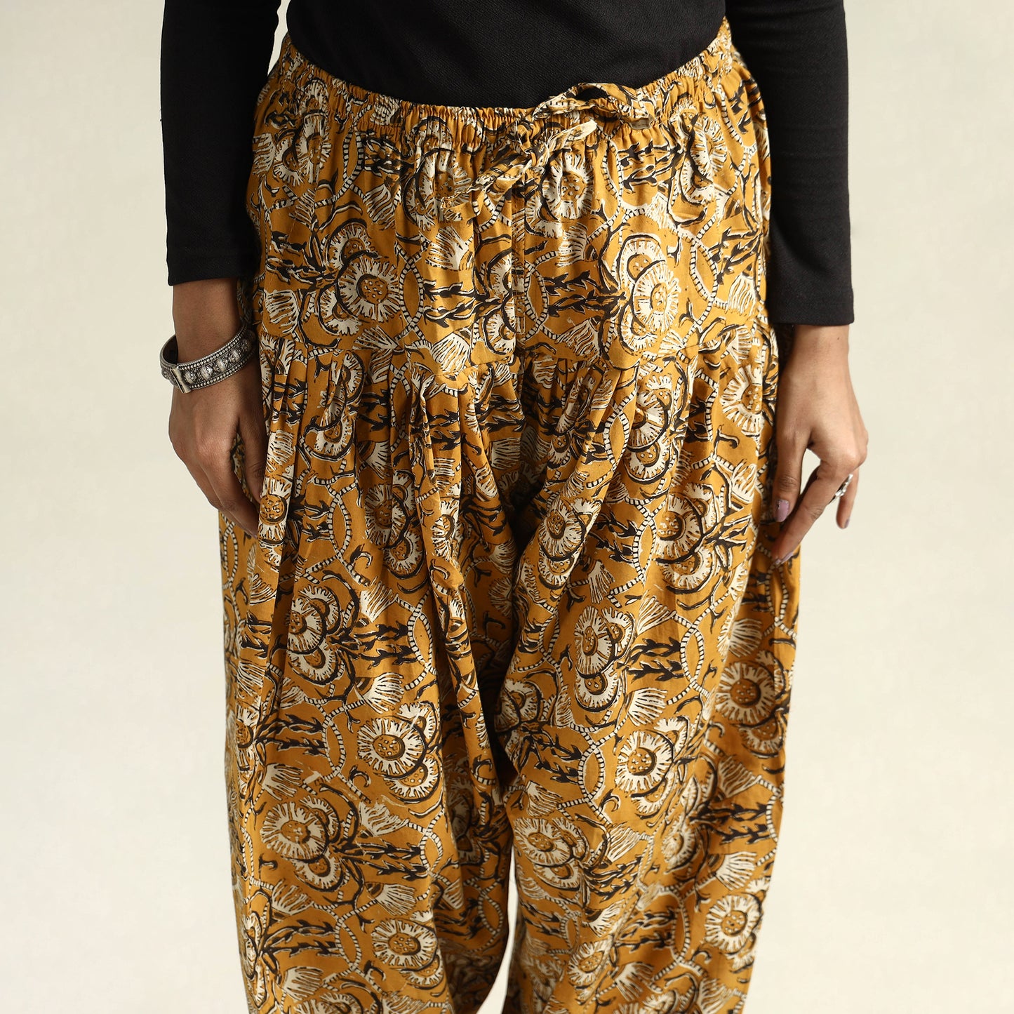 Buy Bagru Block Printed Cotton Elasticated Salwar Online at iTokri.com