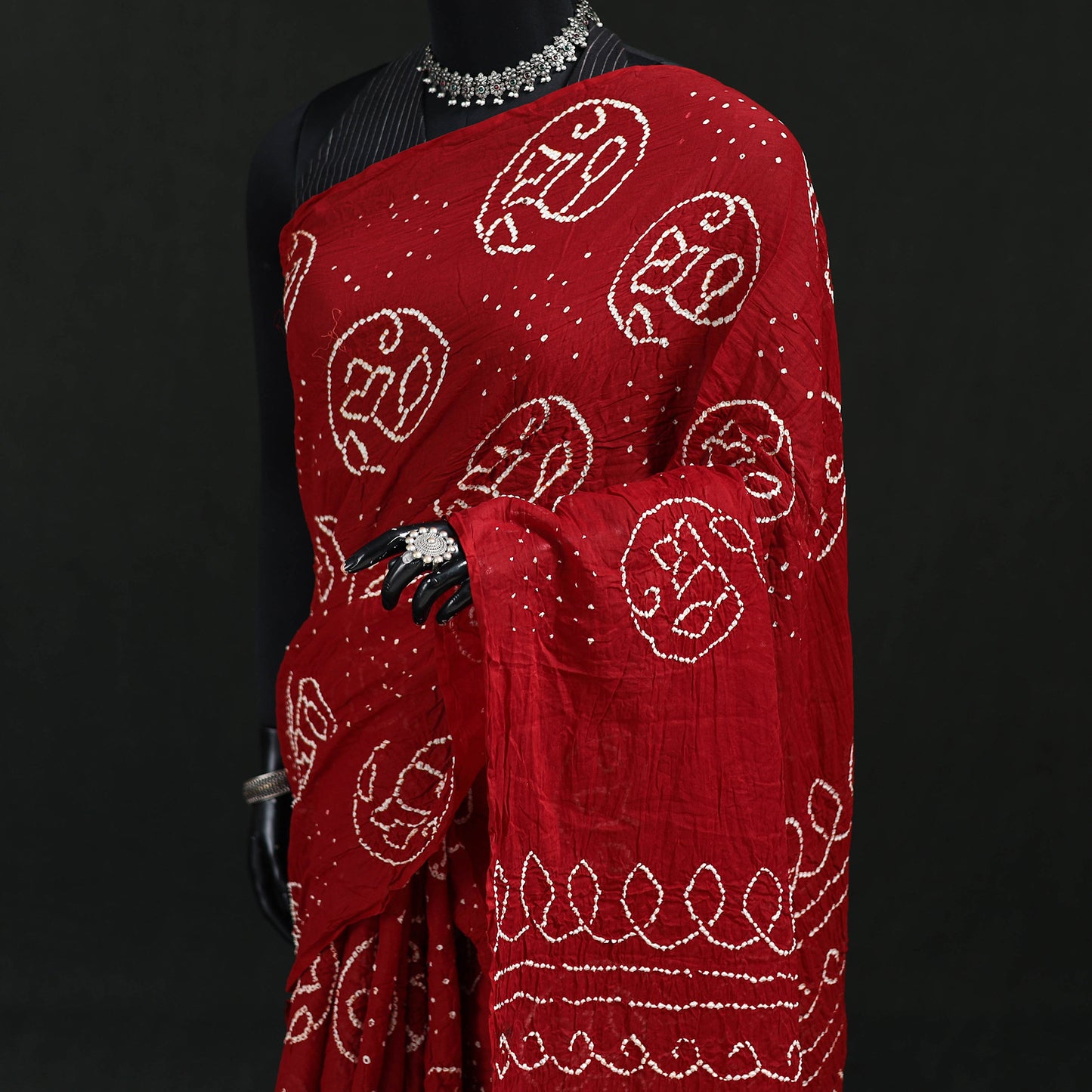 Kutch Bandhani Tie-Dye Cotton Saree 46