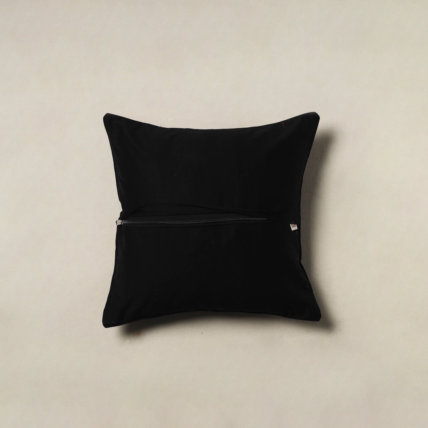 Polka Dot Zari Buti Plain Cushion Cover (16 x 16 in) 19