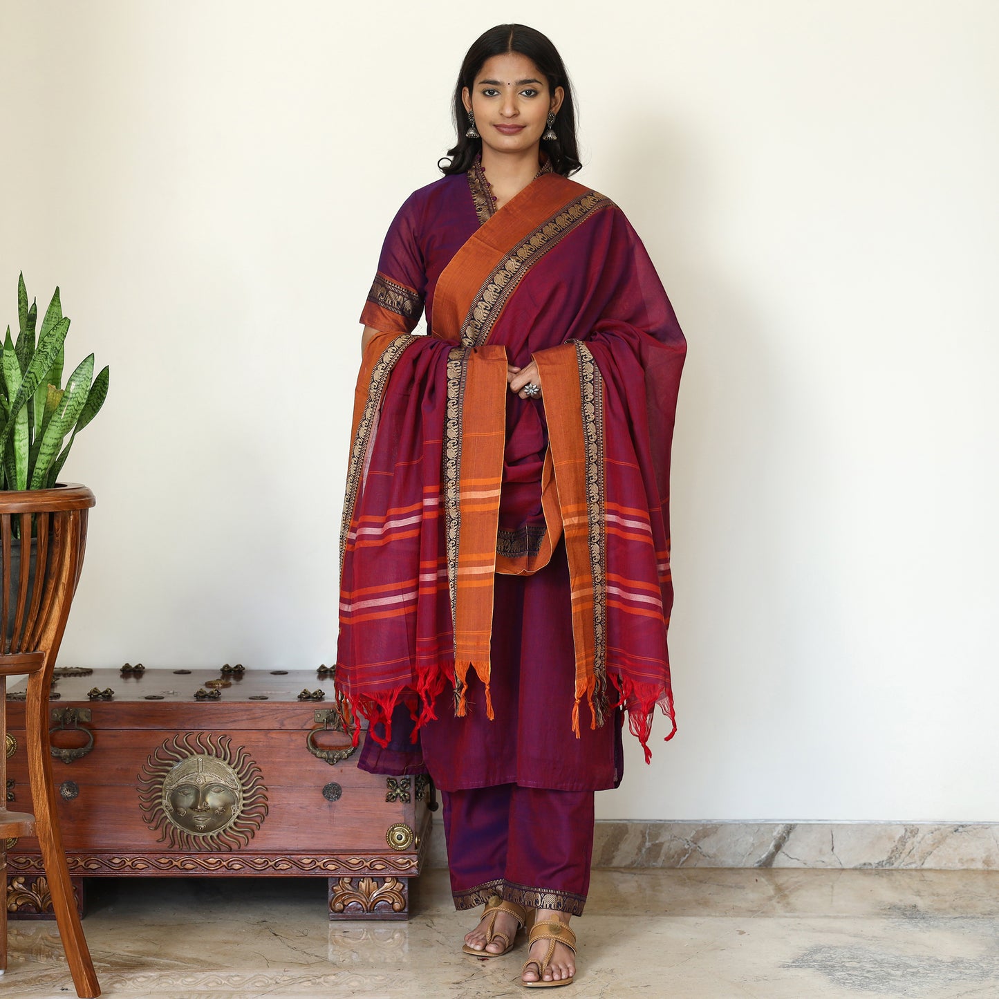 Dharwad Cotton Kurta with Palazzo & Dupatta Set 13