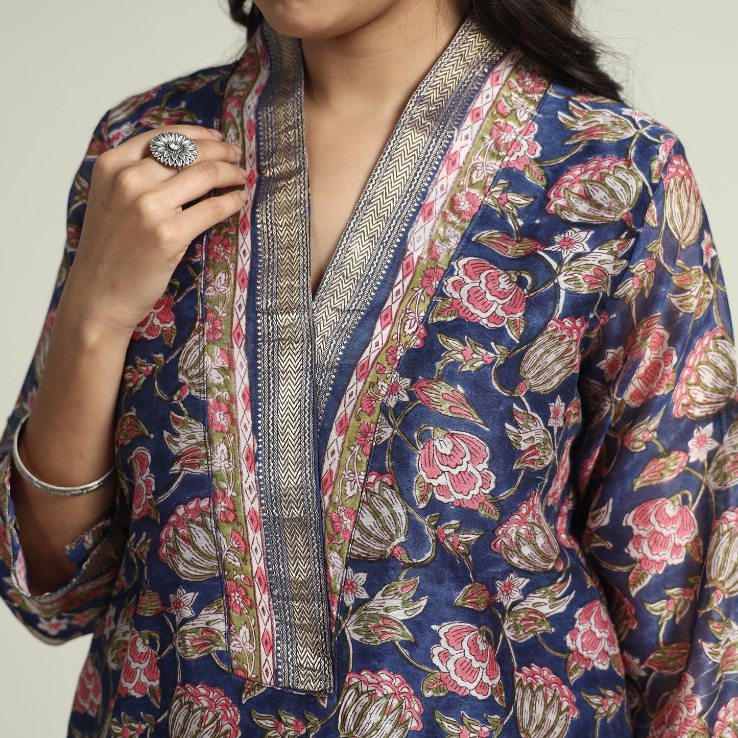 Sanganeri Kurta with Palazzo & Dupatta Set