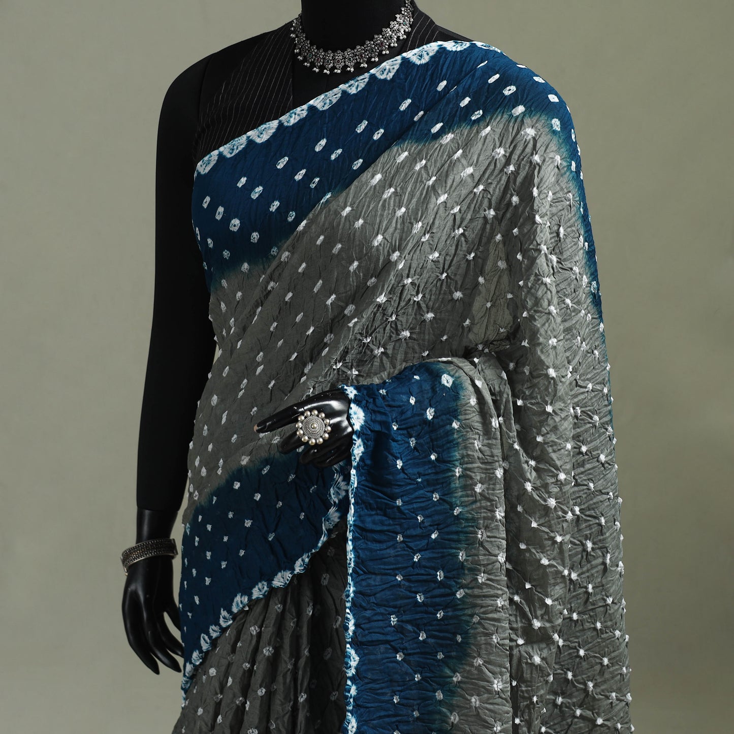 Kutch Tie-Dye Bandhani Cotton Saree with Blouse Piece 42