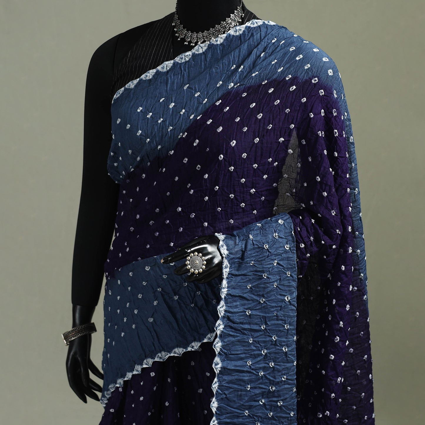 Kutch Tie-Dye Bandhani Cotton Saree with Blouse Piece 43