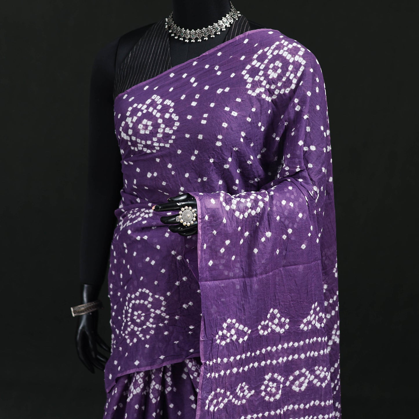 Kutch Bandhani Tie-Dye Cotton Saree 57
