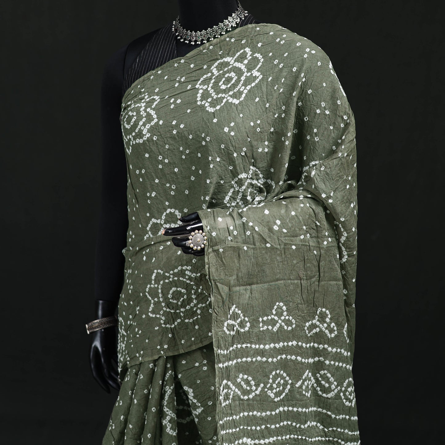 Kutch Bandhani Tie-Dye Cotton Saree 58