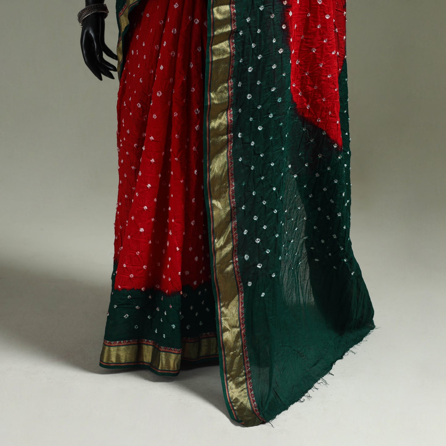 Kutch Tie-Dye Bandhani Cotton Saree with Blouse Piece 47