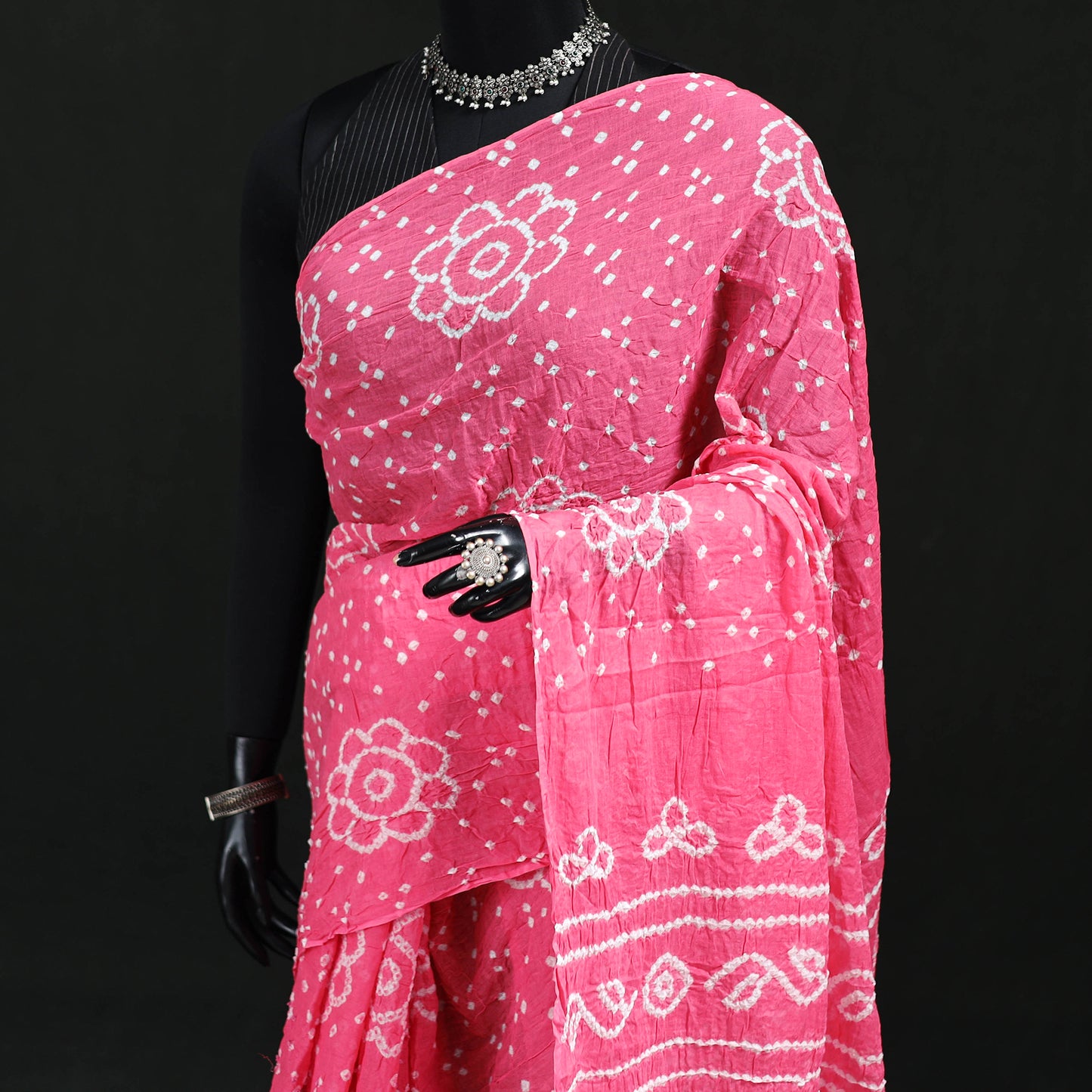 Kutch Bandhani Tie-Dye Cotton Saree 61