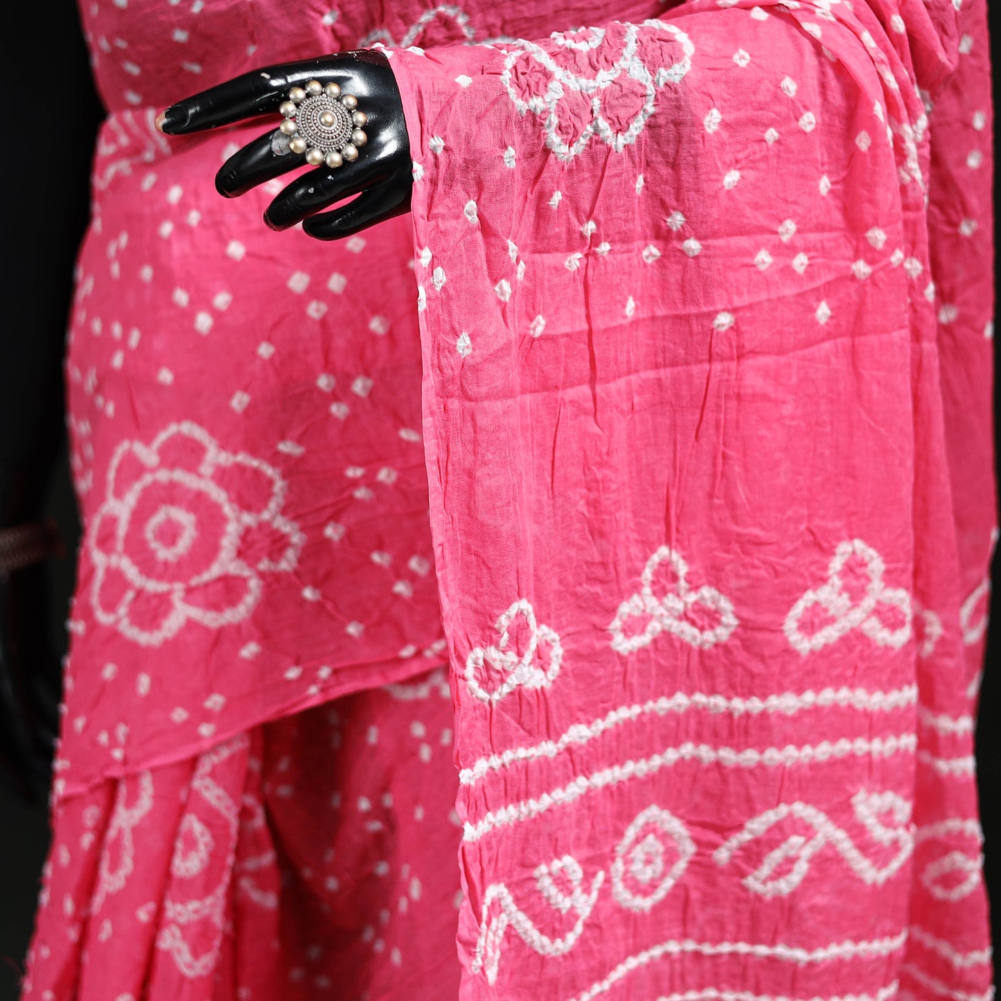 Kutch Bandhani Tie-Dye Cotton Saree 61