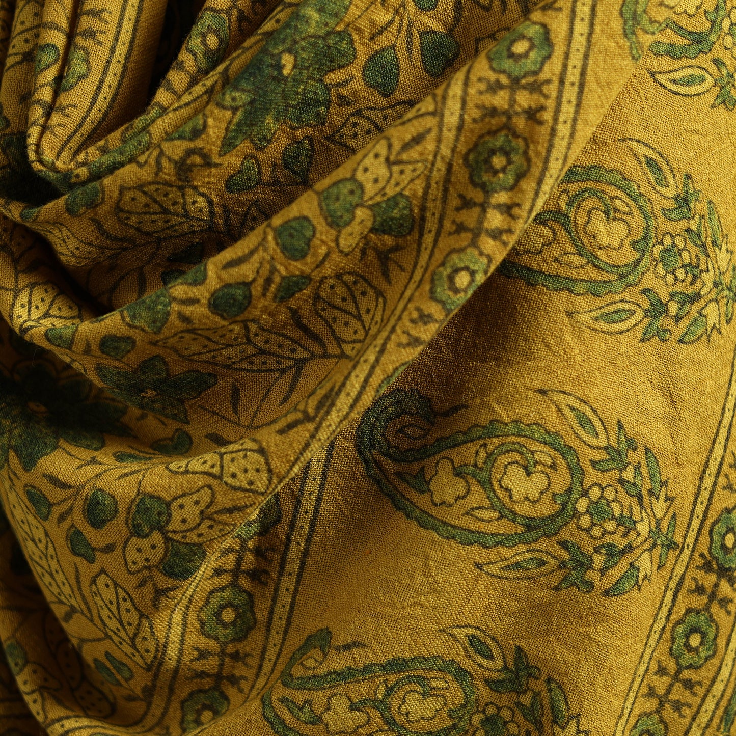 Ajrakh Hand Block Print Natural Dyed Handwoven Acrylic Wool Shawl 30