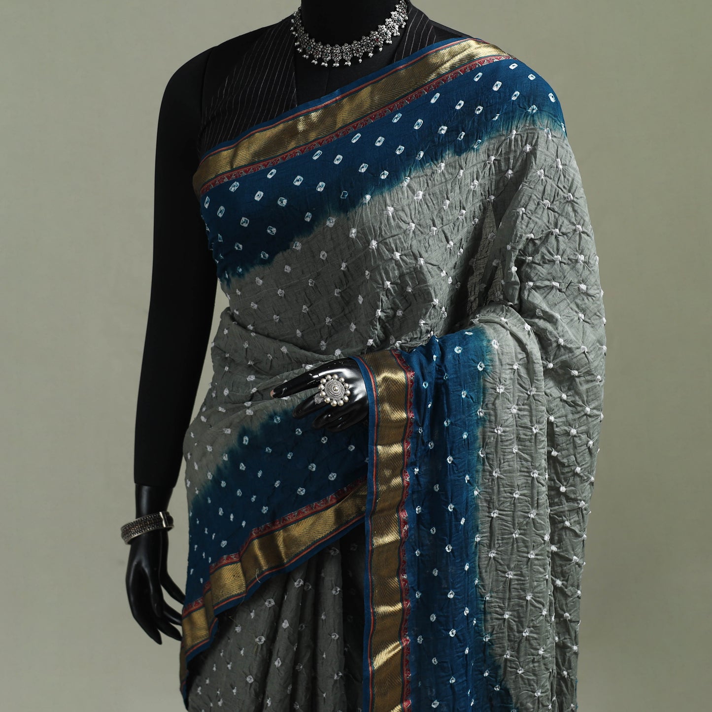 Kutch Tie-Dye Bandhani Cotton Saree with Blouse Piece 51