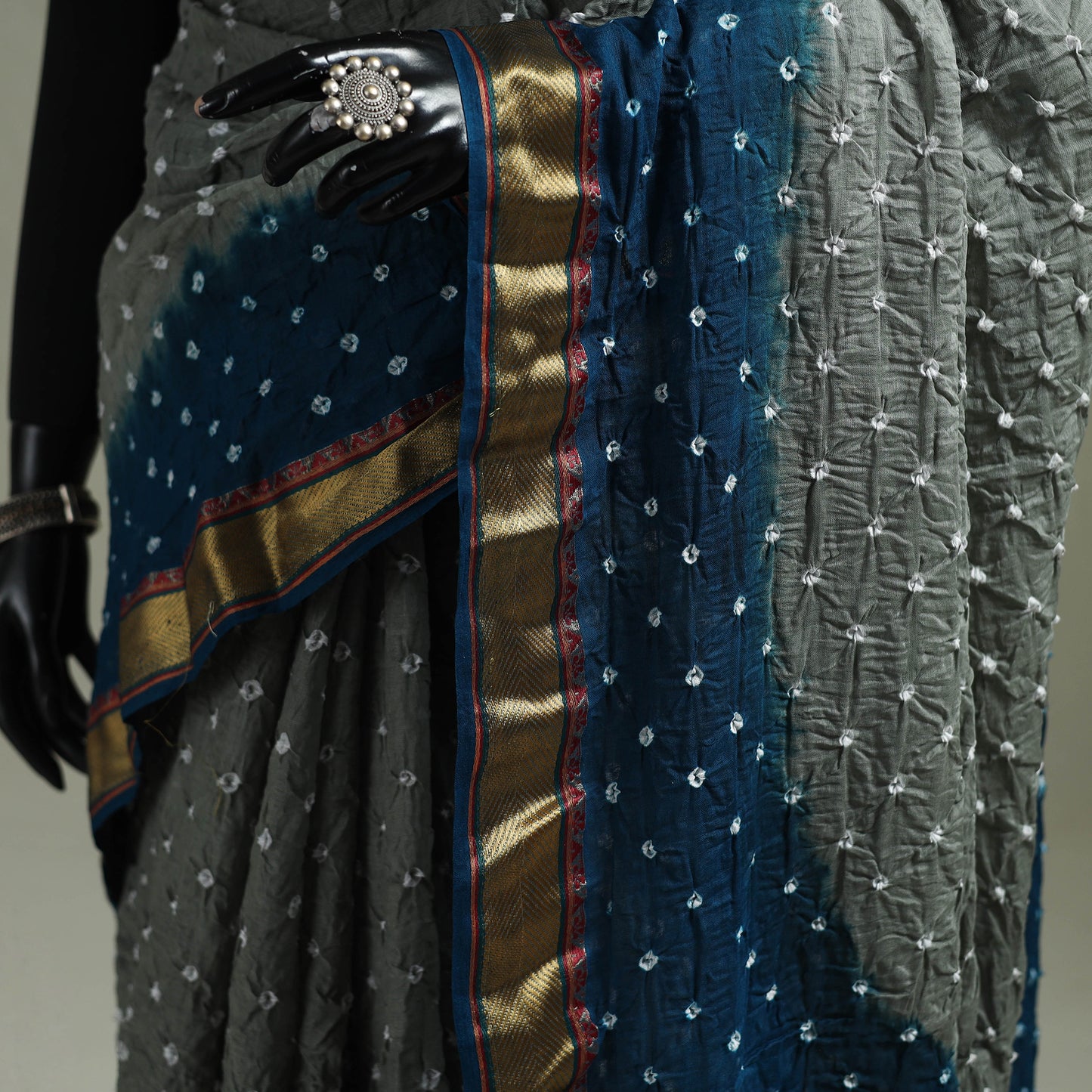 Kutch Tie-Dye Bandhani Cotton Saree with Blouse Piece 51