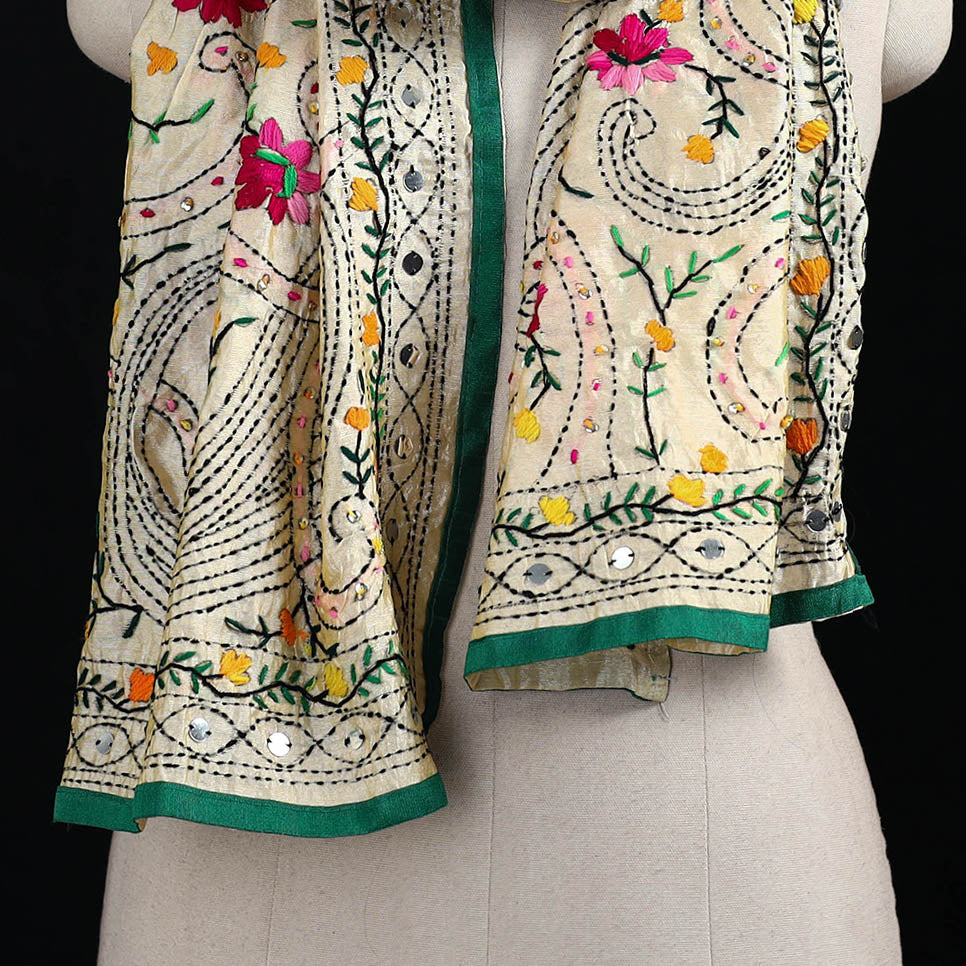Ranihati Chanderi Silk Hand Embroidered Stole 11