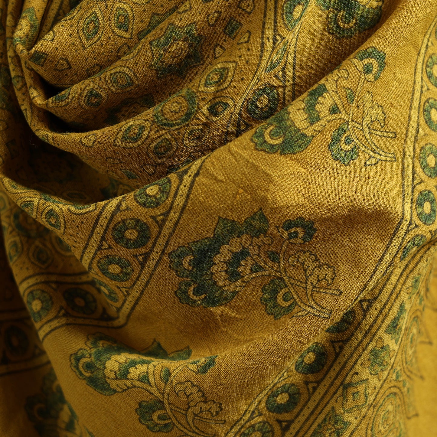 Ajrakh Hand Block Print Natural Dyed Handwoven Acrylic Wool Shawl 31
