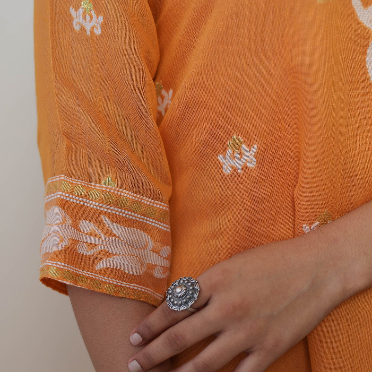Bengal Jamdani Silk Cotton Kurta with Dupatta Set 01