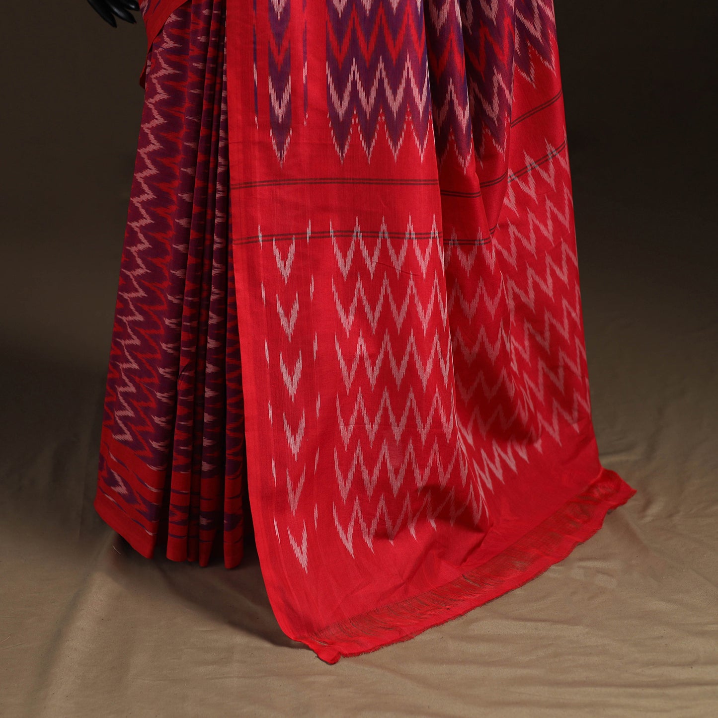 Pochampally Ikat Weave Mercerised Cotton Saree 14