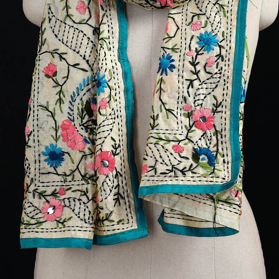Ranihati Chanderi Silk Hand Embroidered Stole 21