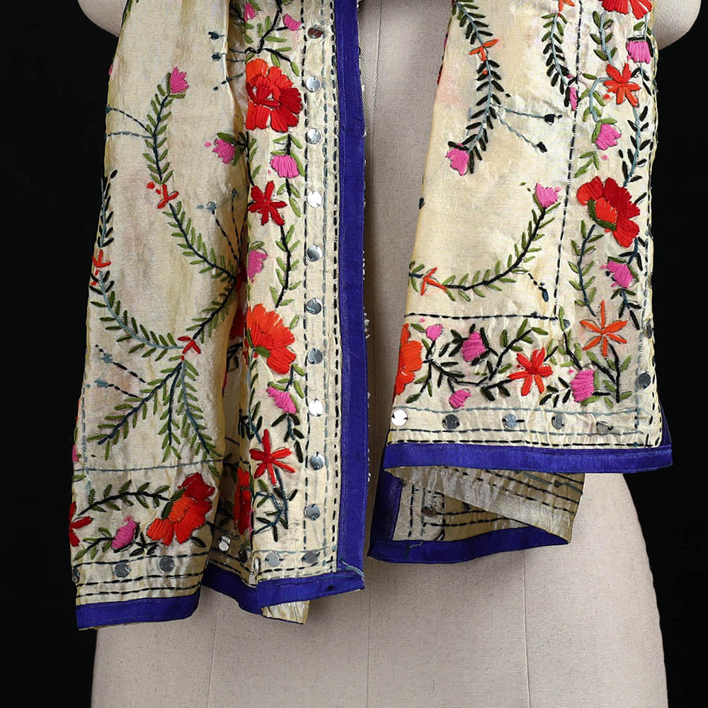Ranihati Chanderi Silk Hand Embroidered Stole 25