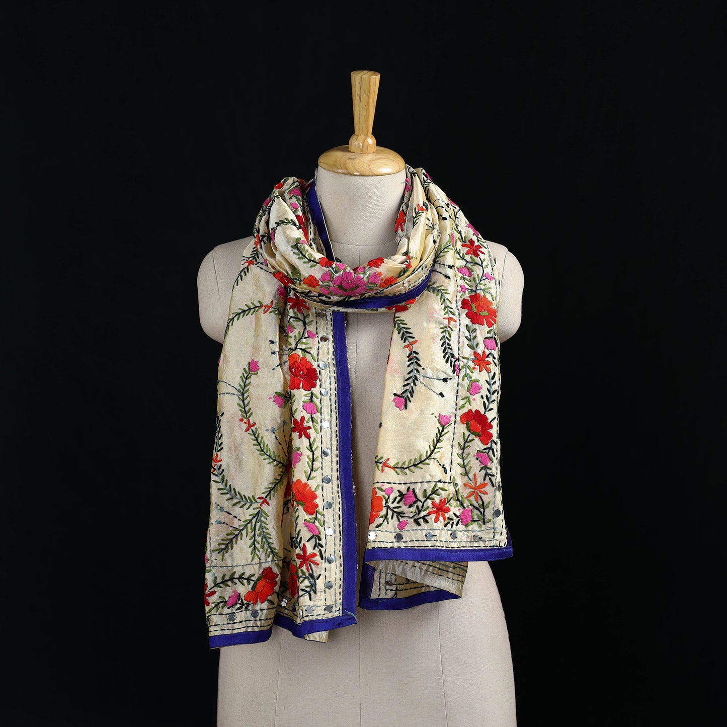 Ranihati Chanderi Silk Hand Embroidered Stole 25