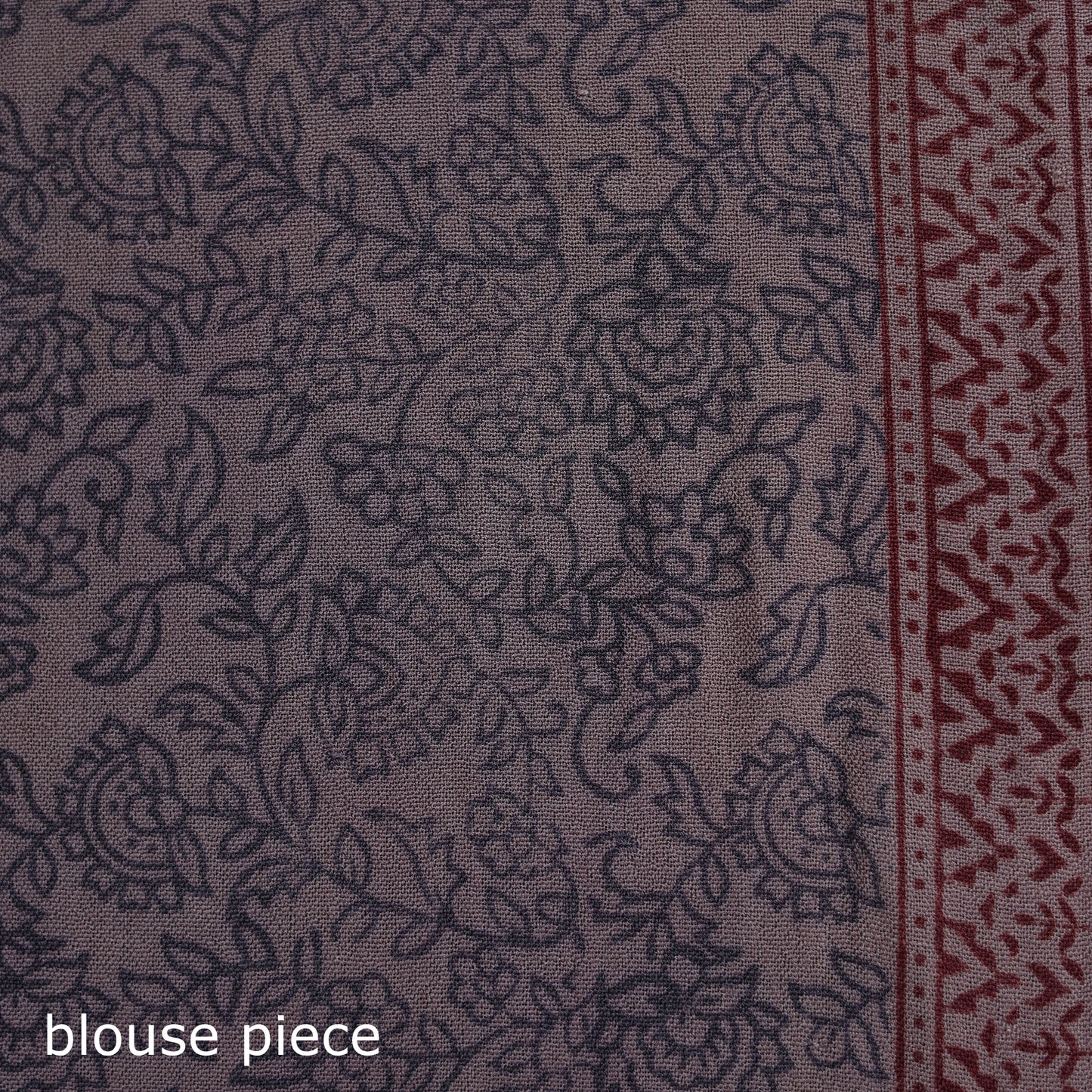 Handwoven Merino Wool Natural Dyed Hand Block Bagh Print Saree 01