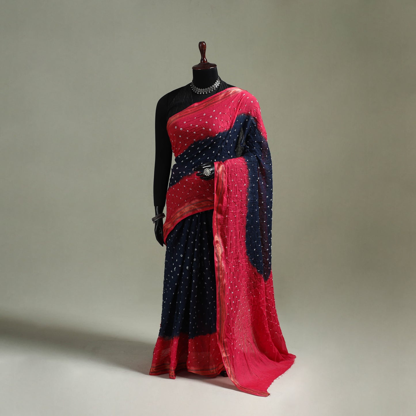 Kutch Tie-Dye Bandhani Cotton Saree with Blouse Piece 57