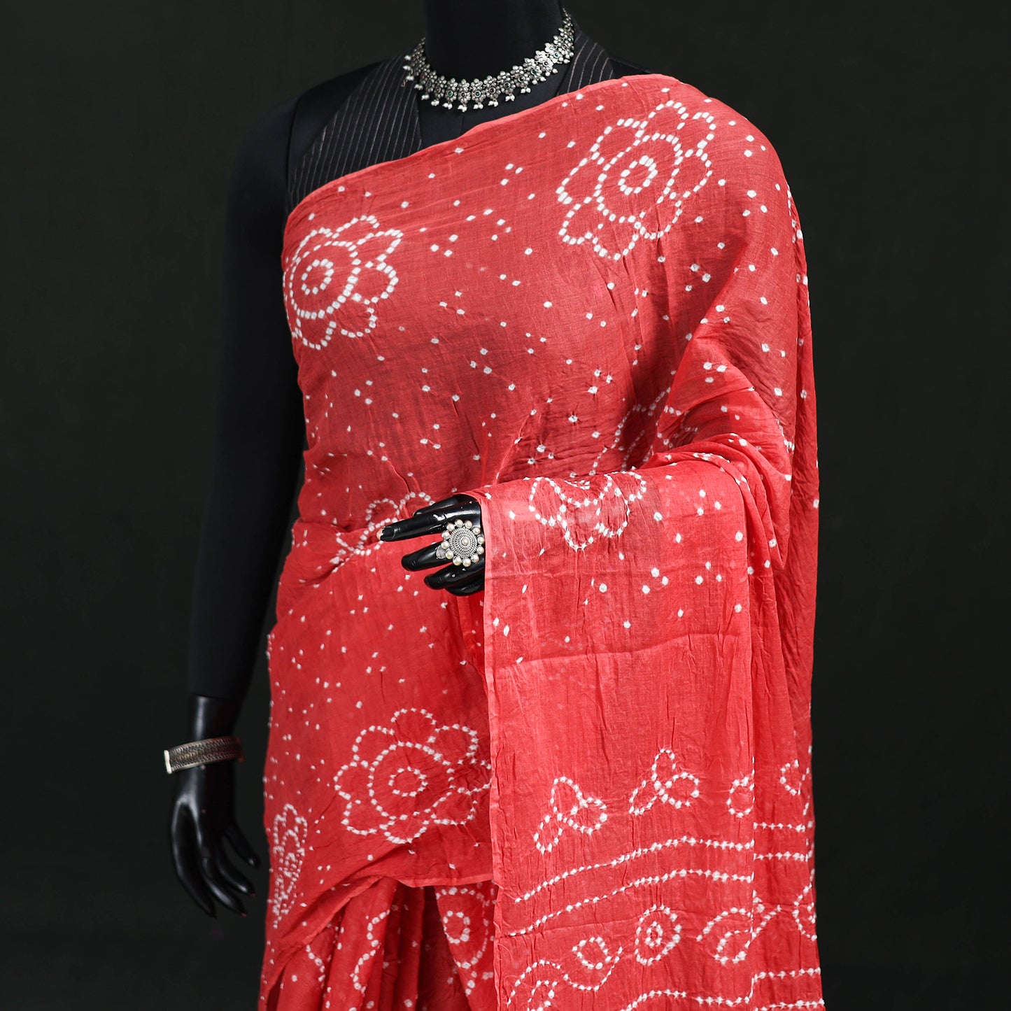 Kutch Bandhani Tie-Dye Cotton Saree 69