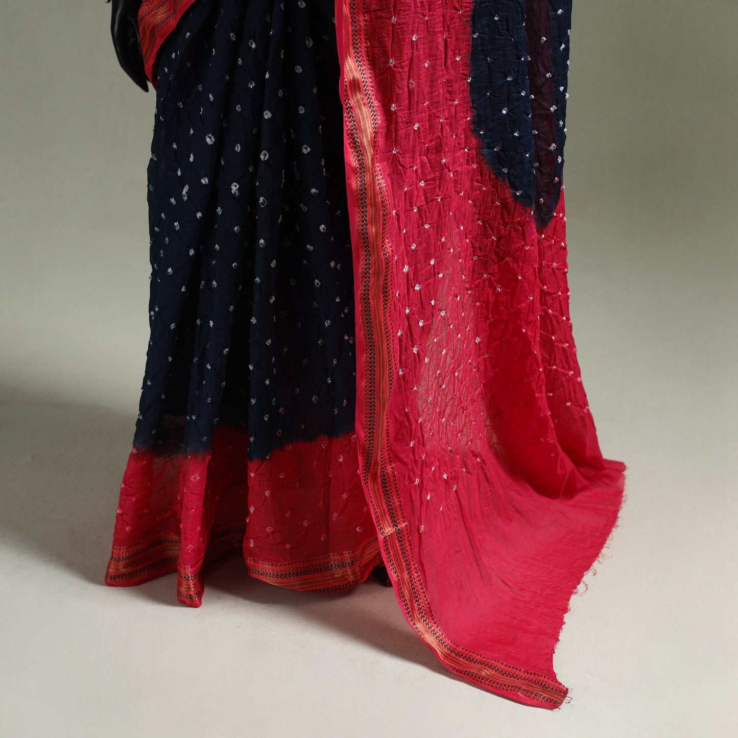Kutch Tie-Dye Bandhani Cotton Saree with Blouse Piece 57