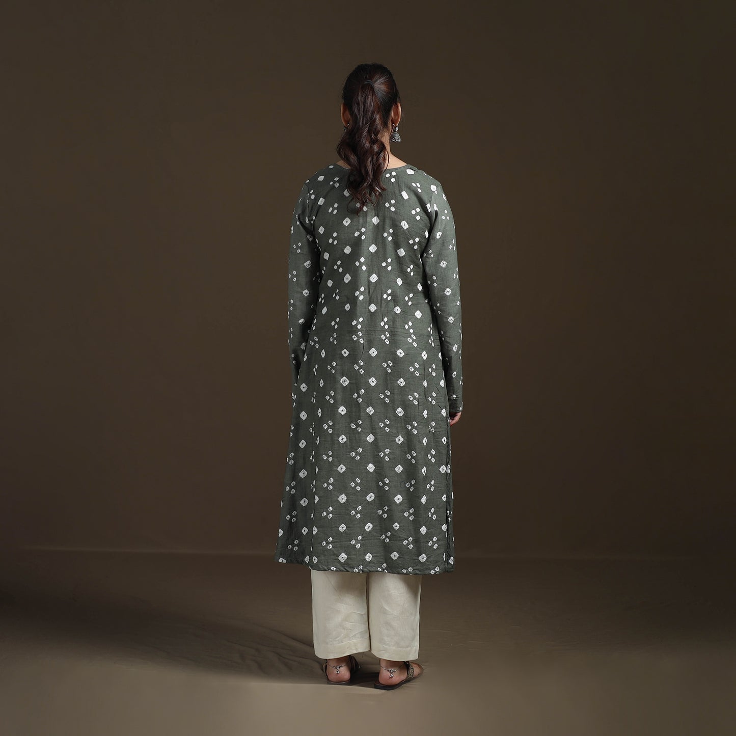 Bandhani Tie-Dye Cotton A-Line Kurta for women 01