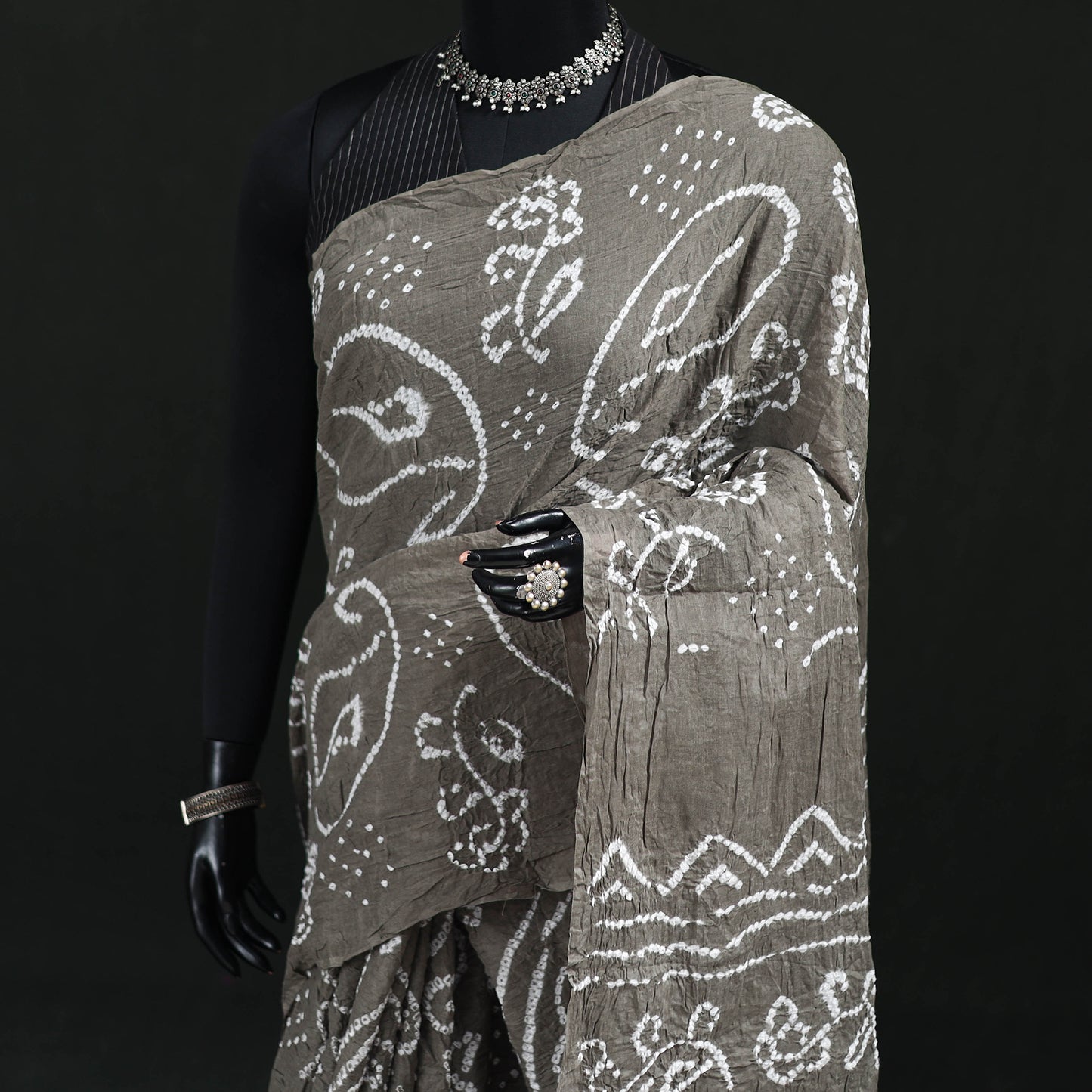 Kutch Bandhani Tie-Dye Cotton Saree 70