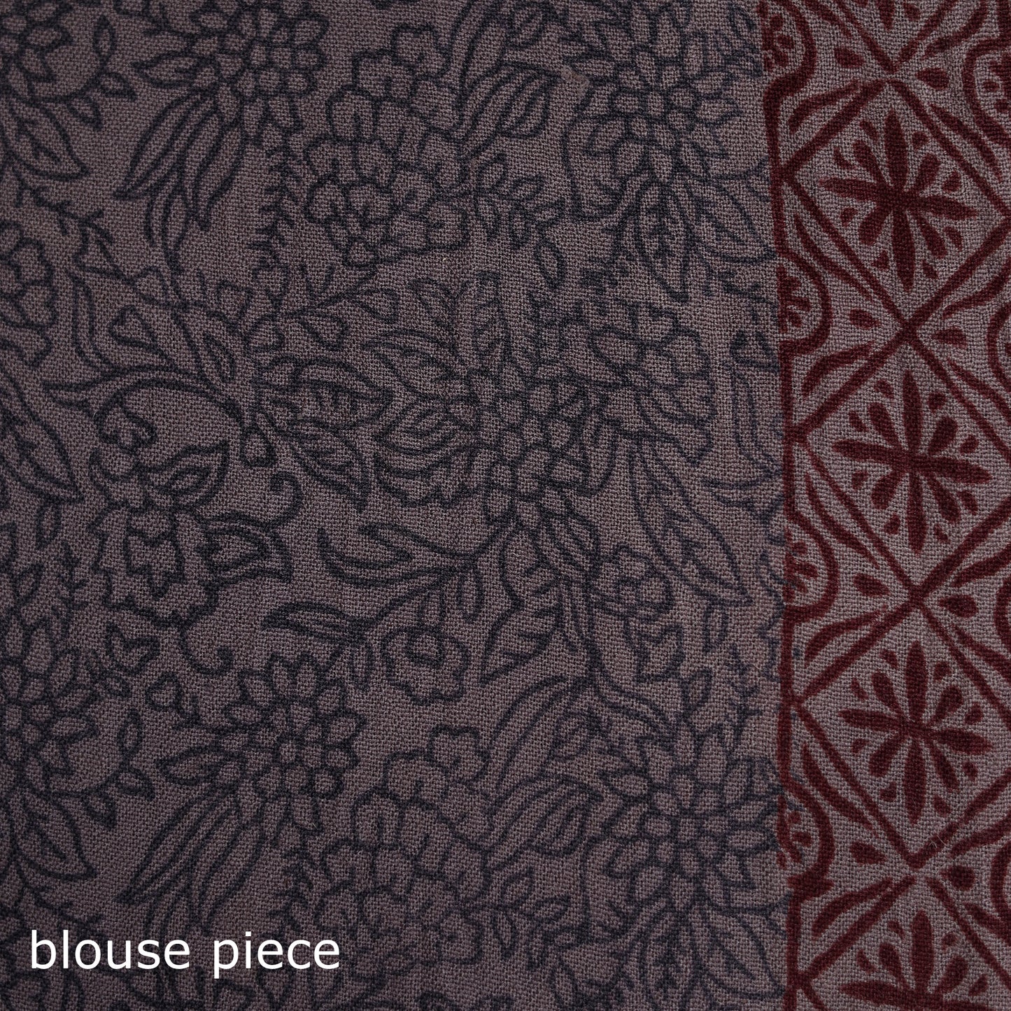 Handwoven Merino Wool Natural Dyed Hand Block Bagh Print Saree 08