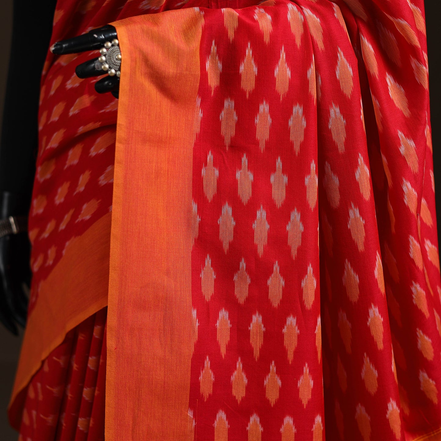 Pochampally Ikat Weave Mercerised Cotton Saree 22