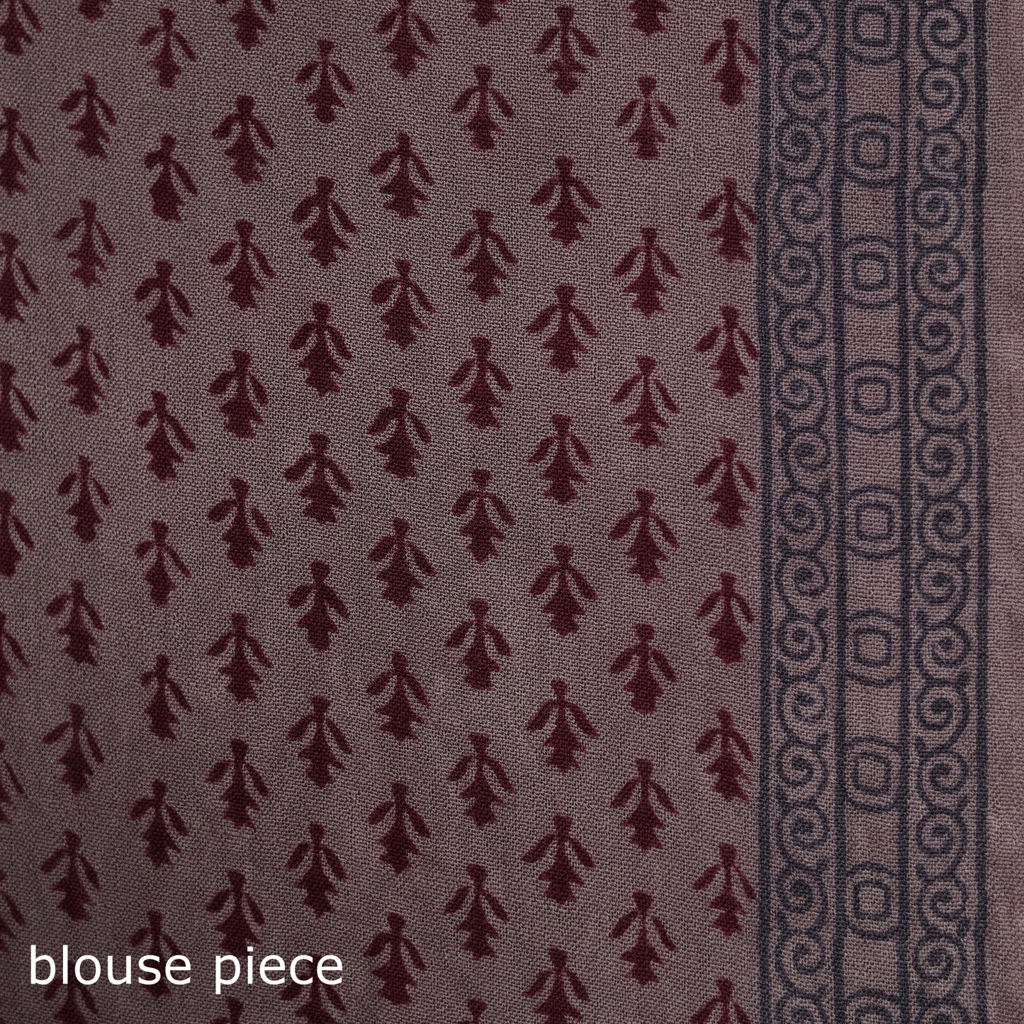 Handwoven Merino Wool Natural Dyed Hand Block Bagh Print Saree 07