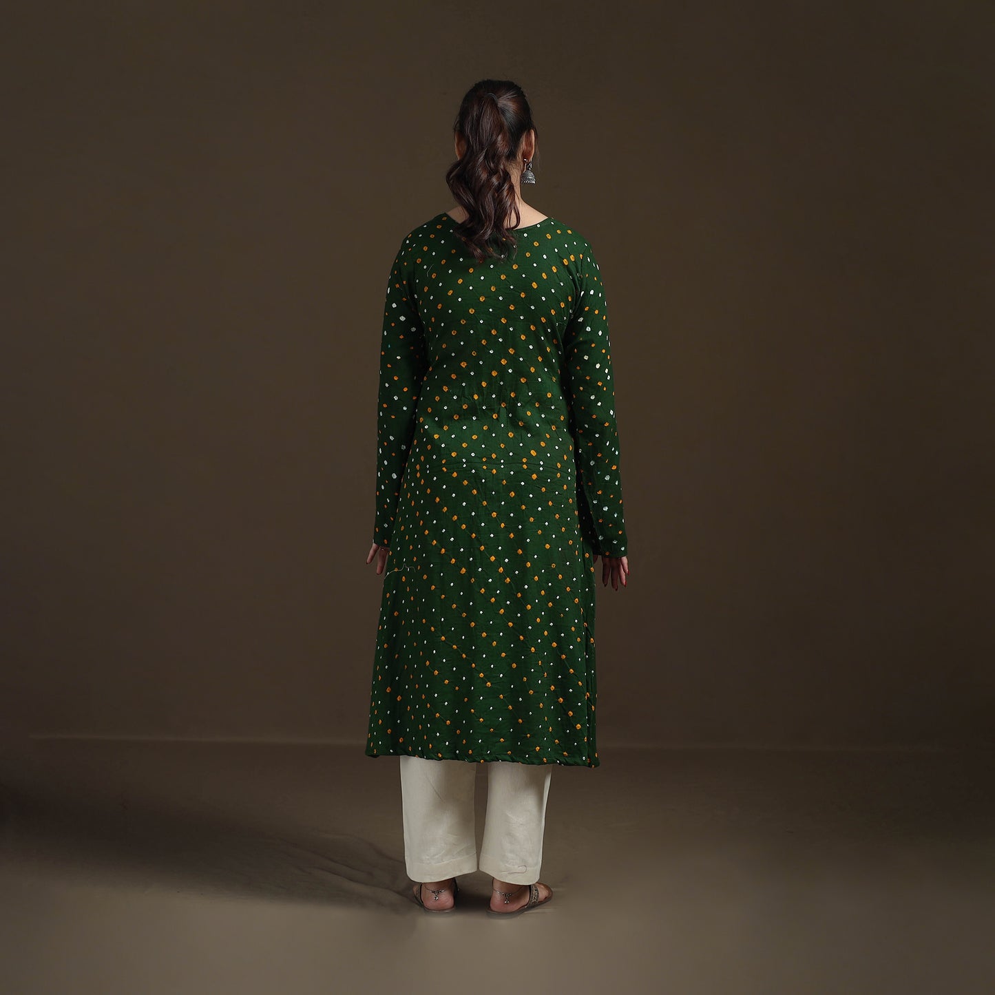 Bandhani Tie-Dye Cotton A-Line Kurta for women 04