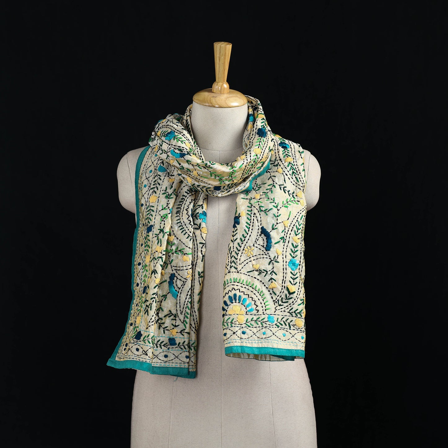 Ranihati Chanderi Silk Hand Embroidered Stole 52