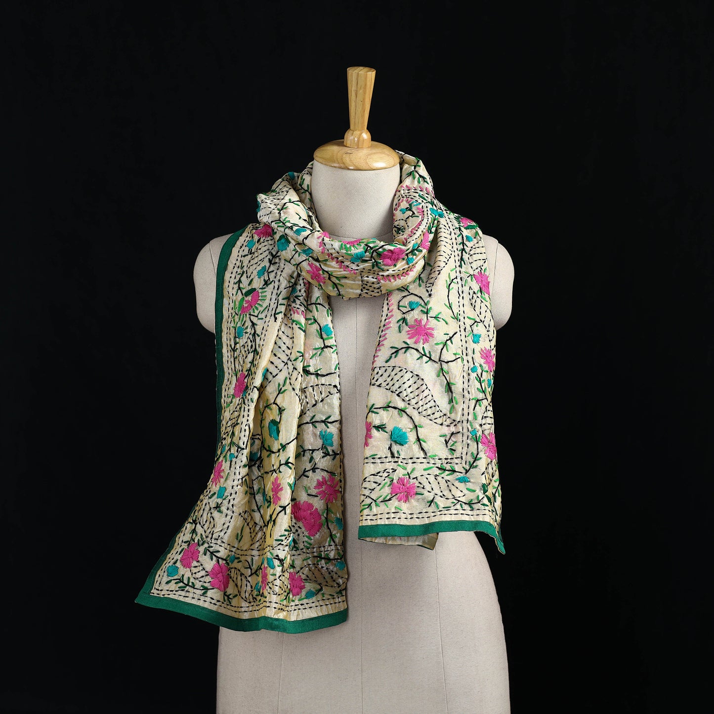 Ranihati Chanderi Silk Hand Embroidered Stole 62