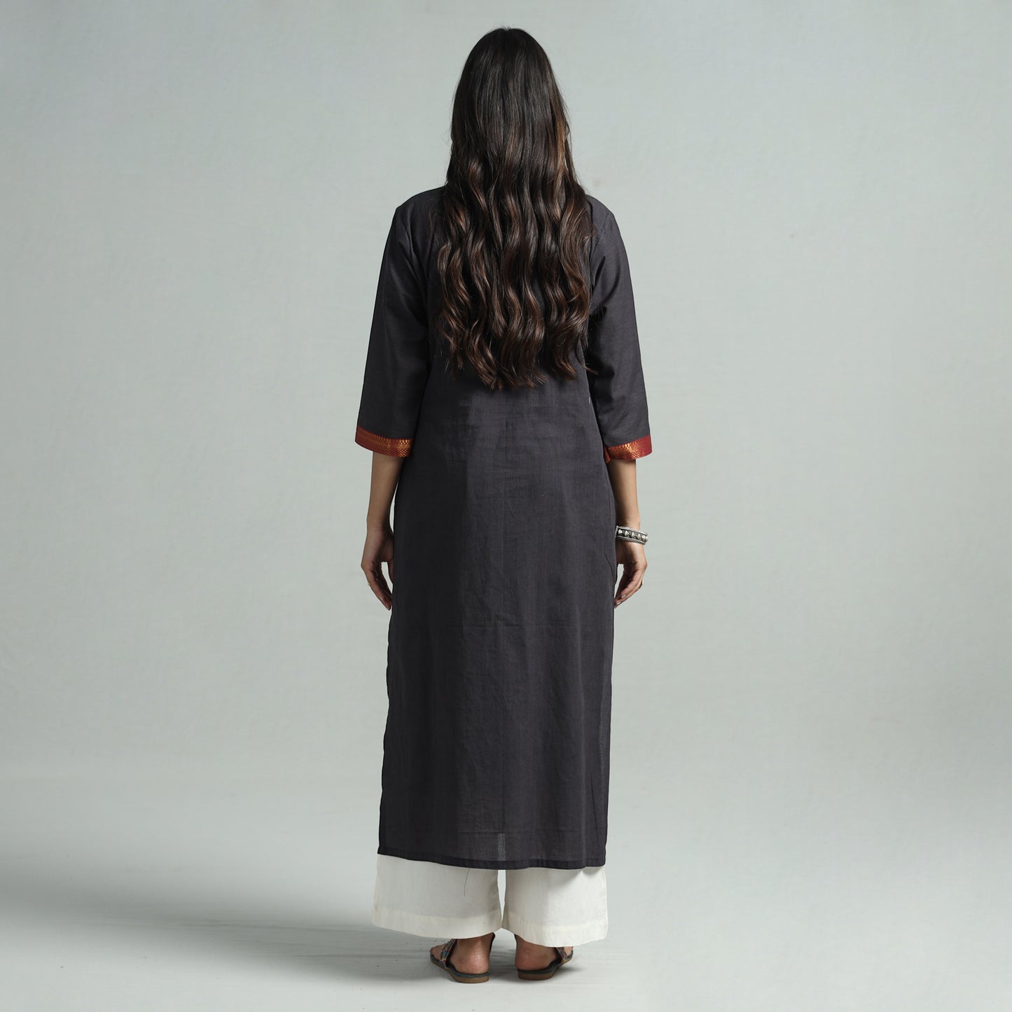 Dark Grey - Dharwad Cotton Straight Kurta